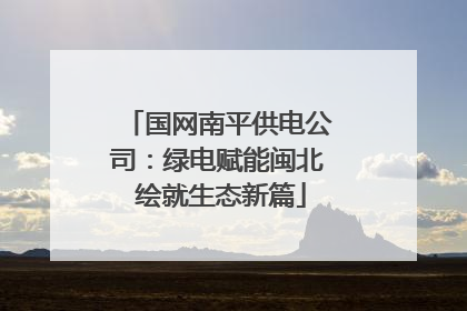 国网南平供电公司：绿电赋能闽北 绘就生态新篇