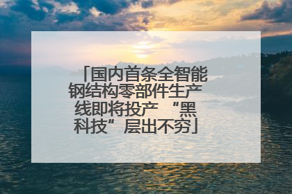 国内首条全智能钢结构零部件生产线即将投产 “黑科技”层出不穷