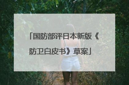 国防部评日本新版《防卫白皮书》草案