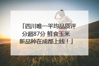 四川唯一平均品质评分超87分 鲜食玉米新品种在成都上线！