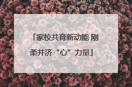 家校共育新动能 刚柔并济“心”力量