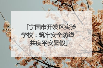 宁国市开发区实验学校：筑牢安全防线 共度平安暑假