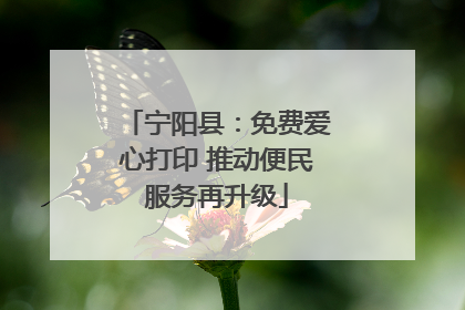宁阳县：免费爱心打印 推动便民服务再升级