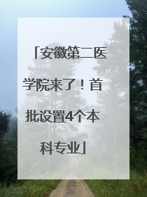 安徽第二医学院来了！首批设置4个本科专业