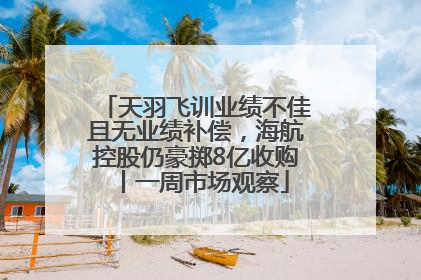 天羽飞训业绩不佳且无业绩补偿，海航控股仍豪掷8亿收购丨一周市场观察