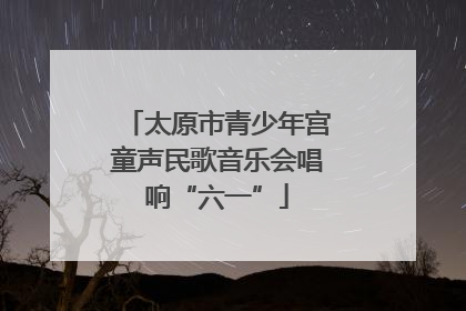 太原市青少年宫童声民歌音乐会唱响“六一”