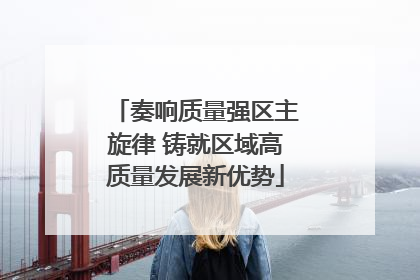 奏响质量强区主旋律 铸就区域高质量发展新优势