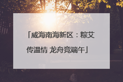 威海南海新区：粽艾传温情 龙舟竞端午