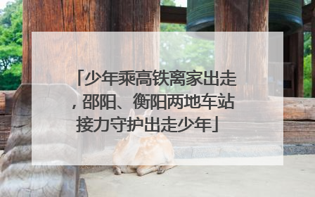 少年乘高铁离家出走，邵阳、衡阳两地车站接力守护出走少年