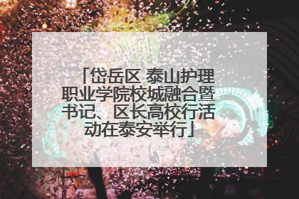 岱岳区 泰山护理职业学院校城融合暨书记、区长高校行活动在泰安举行