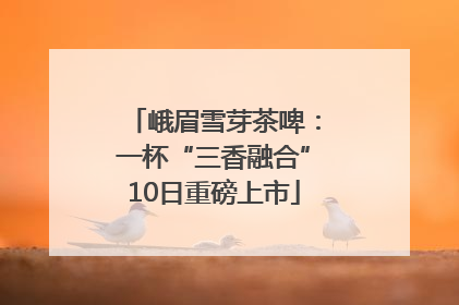 峨眉雪芽茶啤：一杯“三香融合”10日重磅上市