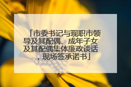 市委书记与现职市领导及其配偶、成年子女及其配偶集体廉政谈话，现场签承诺书