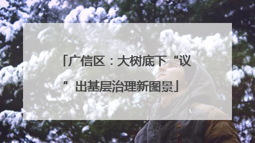 广信区：大树底下“议”出基层治理新图景