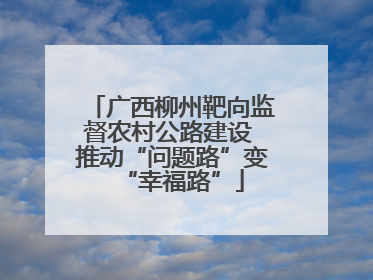 广西柳州靶向监督农村公路建设 推动“问题路”变“幸福路”