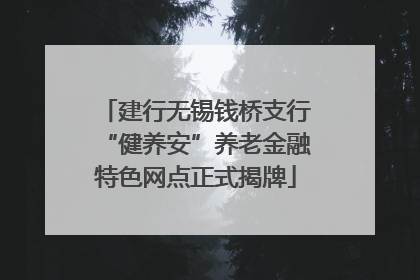 建行无锡钱桥支行“健养安”养老金融特色网点正式揭牌