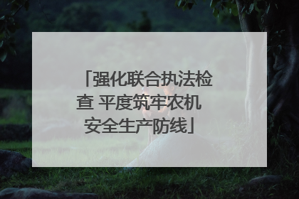 强化联合执法检查 平度筑牢农机安全生产防线