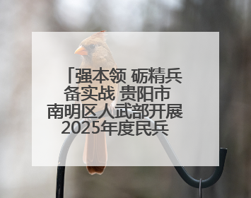 强本领 砺精兵 备实战 贵阳市南明区人武部开展2025年度民兵集中轮训