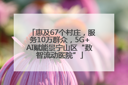 惠及67个村庄，服务10万群众，5G+AI赋能景宁山区“数智流动医院”