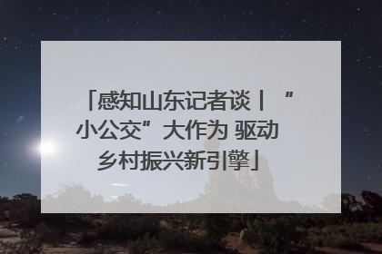 感知山东记者谈丨“小公交”大作为 驱动乡村振兴新引擎