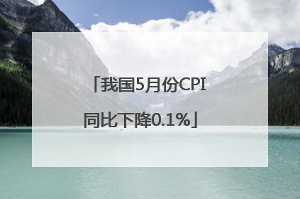 我国5月份CPI同比下降0.1%