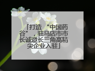 打造 “中国药谷”，驻马店市市长诚邀长三角高精尖企业入驻