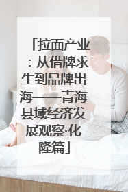 拉面产业：从借牌求生到品牌出海——青海县域经济发展观察·化隆篇