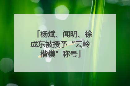 杨斌、闻明、徐成东被授予“云岭楷模”称号