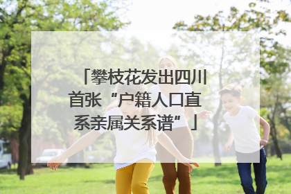 攀枝花发出四川首张“户籍人口直系亲属关系谱”