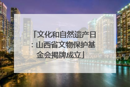 文化和自然遗产日：山西省文物保护基金会揭牌成立