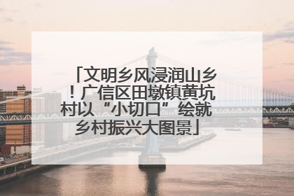 文明乡风浸润山乡！广信区田墩镇黄坑村以“小切口”绘就乡村振兴大图景