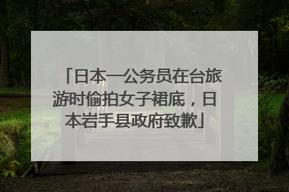 日本一公务员在台旅游时偷拍女子裙底，日本岩手县政府致歉