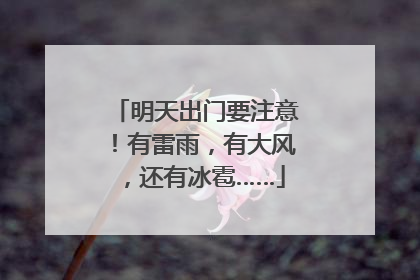明天出门要注意！有雷雨，有大风，还有冰雹……