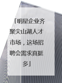 明星企业齐聚尖山湖人才市场，这场招聘会需求真挺多