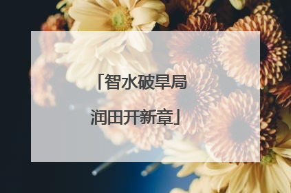智水破旱局 润田开新章