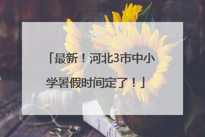 最新！河北3市中小学暑假时间定了！