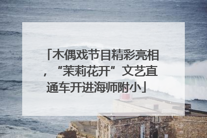 木偶戏节目精彩亮相，“茉莉花开”文艺直通车开进海师附小