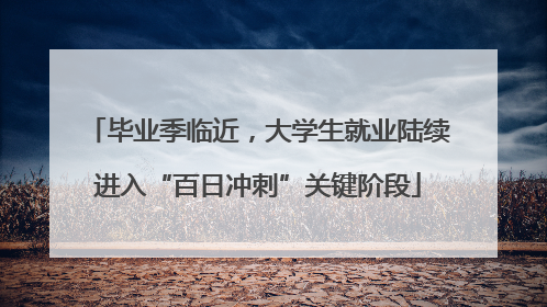 毕业季临近，大学生就业陆续进入“百日冲刺”关键阶段