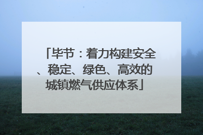 毕节：着力构建安全、稳定、绿色、高效的城镇燃气供应体系
