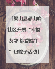 梁山县郝山峰社区开展“幸福友邻 粽香端午”包粽子活动