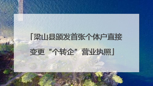 梁山县颁发首张个体户直接变更“个转企”营业执照