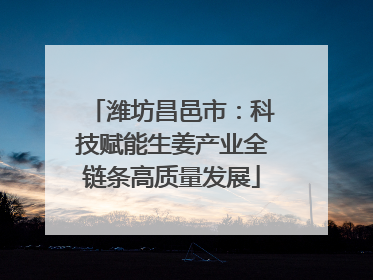 潍坊昌邑市：科技赋能生姜产业全链条高质量发展