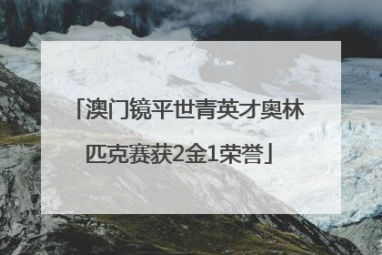 澳门镜平世青英才奥林匹克赛获2金1荣誉