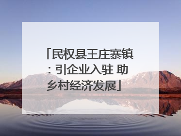 民权县王庄寨镇：引企业入驻 助乡村经济发展