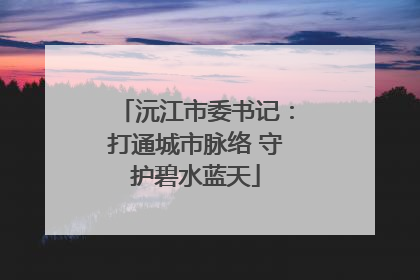 沅江市委书记：打通城市脉络 守护碧水蓝天