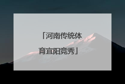 河南传统体育宜阳竞秀