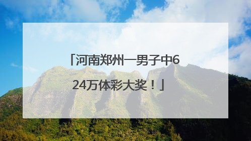 河南郑州一男子中624万体彩大奖！