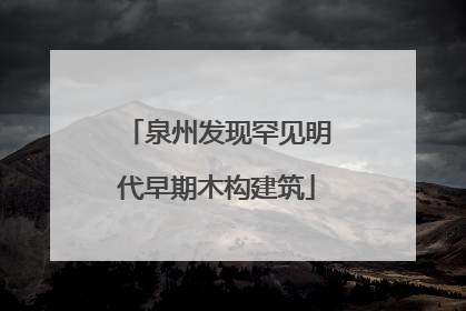 泉州发现罕见明代早期木构建筑