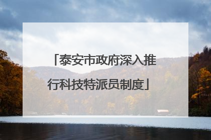 泰安市政府深入推行科技特派员制度