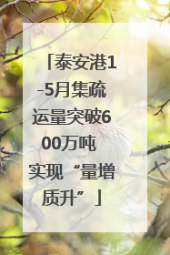 泰安港1-5月集疏运量突破600万吨 实现“量增质升”