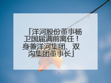 洋河股份董事杨卫国届满前离任！身兼洋河集团、双沟集团董事长